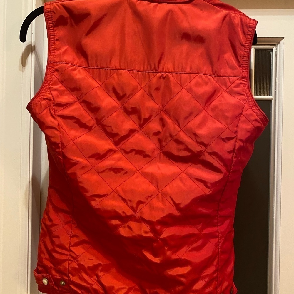 Zara Basics red quilted vest with pockets layering size XS - Picture 7 of 11